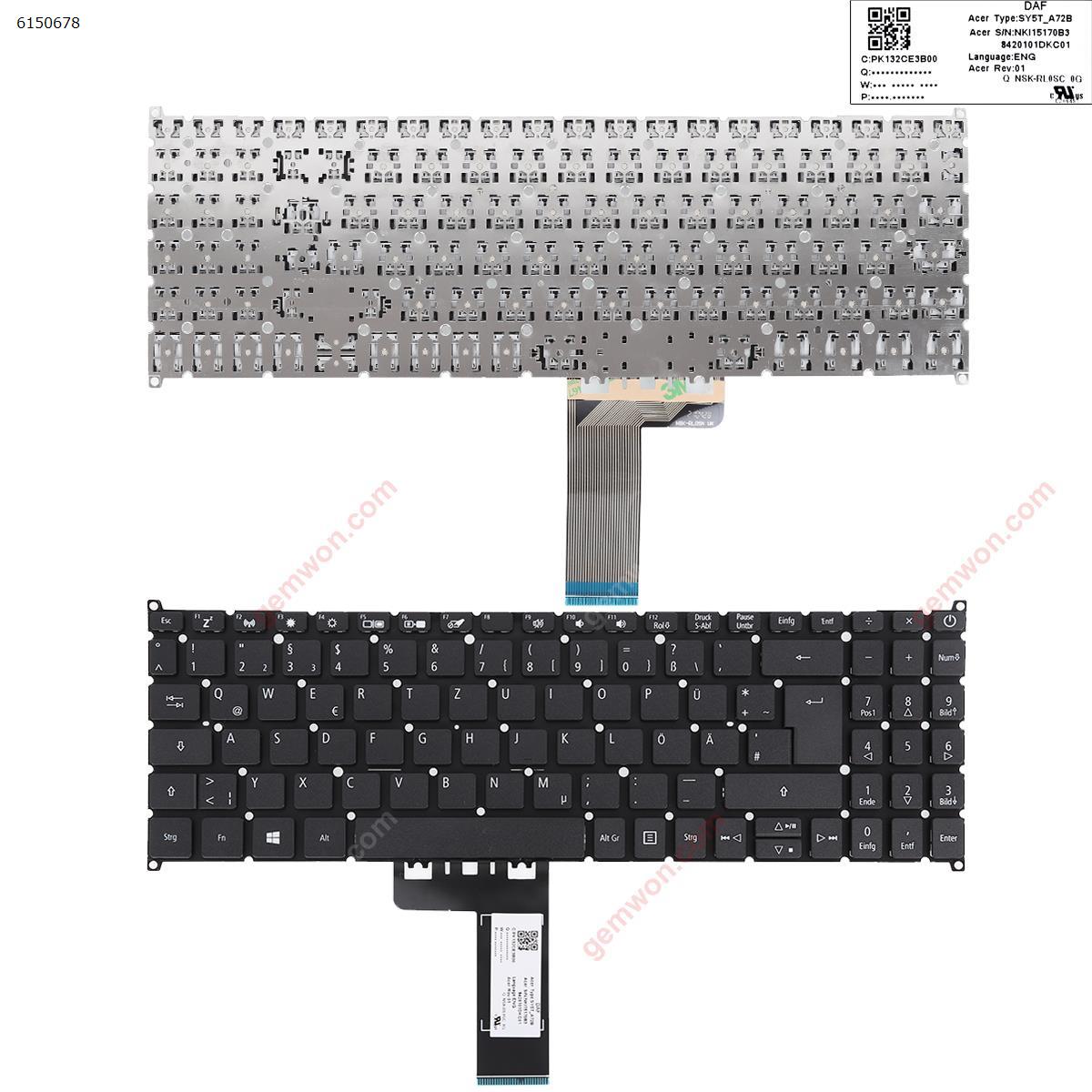 Picture of New Replacement Laptop Keyboard For ACER SWIFT SF315-51 /SF315-52/SF315-41   a315-42 a315-42g a315-54 a315-54k BLACK (Without FRAME,WIN8) GR Layout