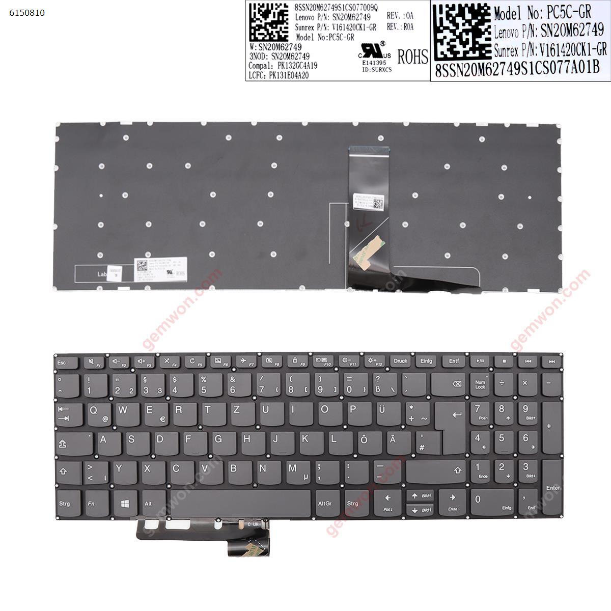 Picture of New Replacement Laptop Keyboard For Lenovo IdeaPad 720s-15isk 720s-15ikb v330-15ikb v330-15isk GRAY win8 GR Layout