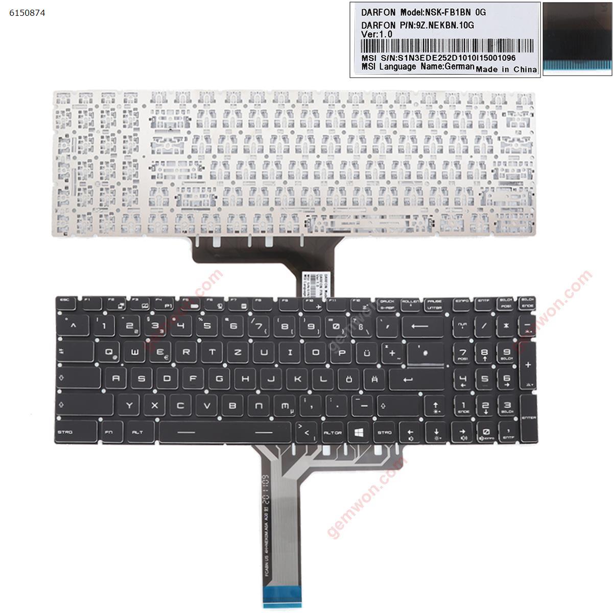 Picture of New Replacement Laptop Keyboard For MSI GT72 GS60 GS70 WS60 GE72 GE62 BLACK (Without FRAME,WIN8) GR Layout