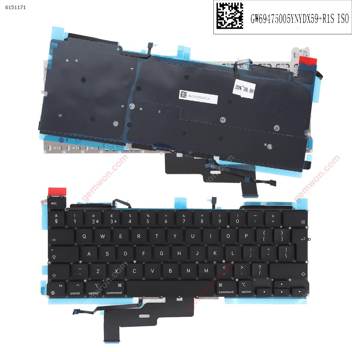 Picture of New Replacement Laptop Keyboard For APPLE Macbook Pro A2338 BLACK (With Backlit Board) Uk Layout