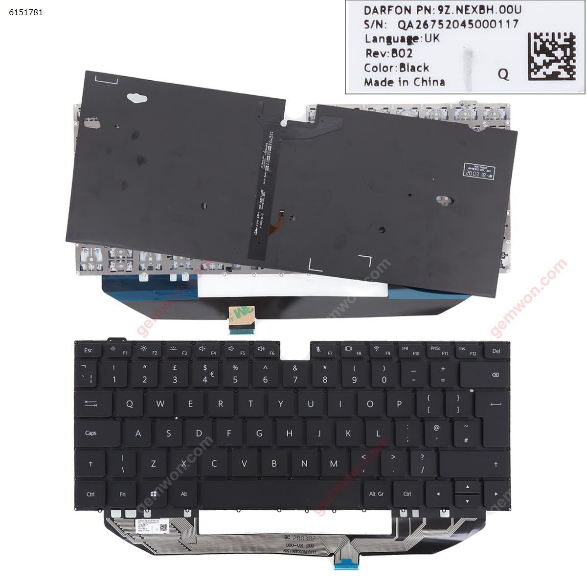Picture of New Replacement Laptop Keyboard For HUAWEI MACH W19 W29 BLACK (Without FRAME，Backlit,Win8) Uk Layout