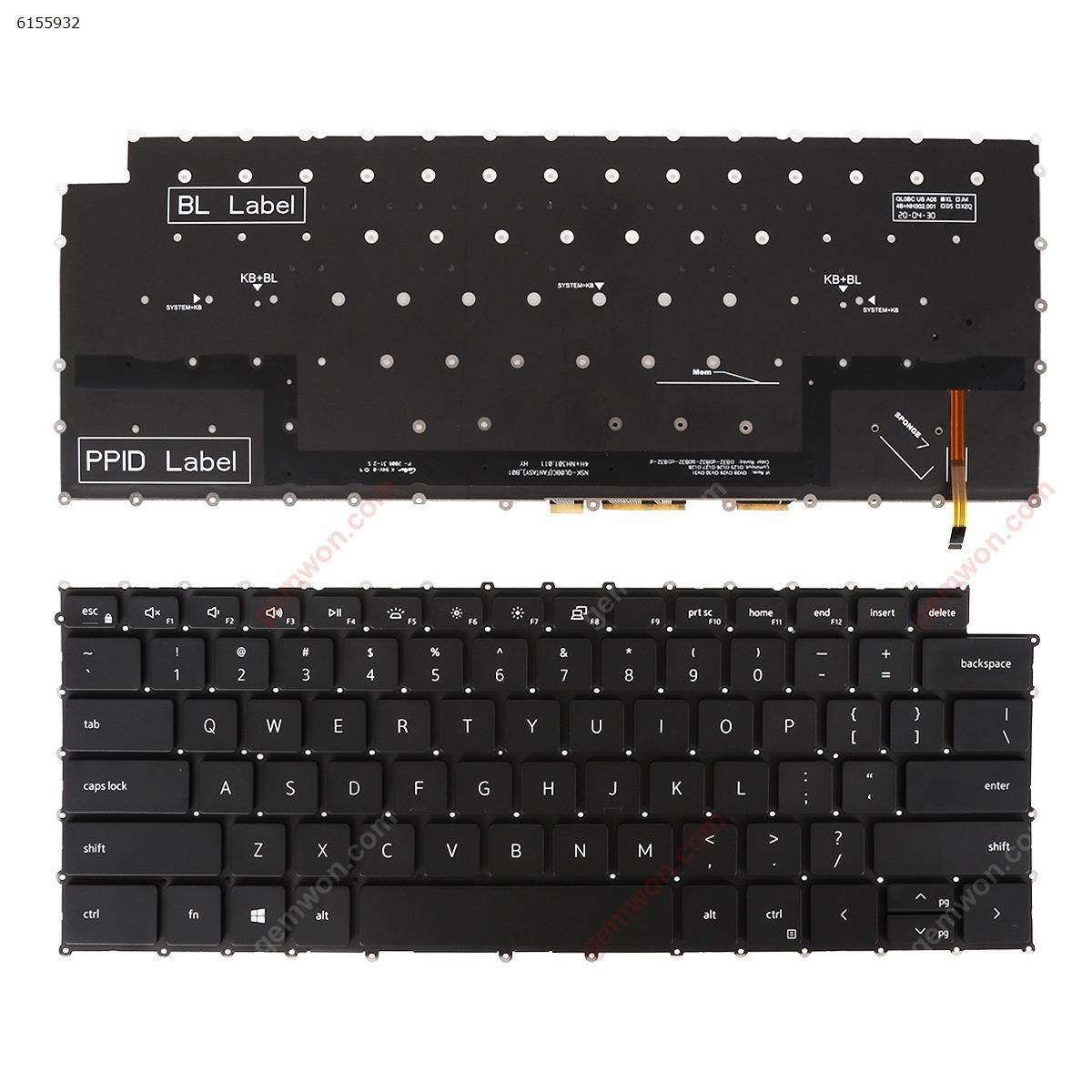 Picture of New Replacement Laptop Keyboard For DELL XPS 15 9500 XPS 15-9500 BLACK ( Backlit,WIN8) US Layout