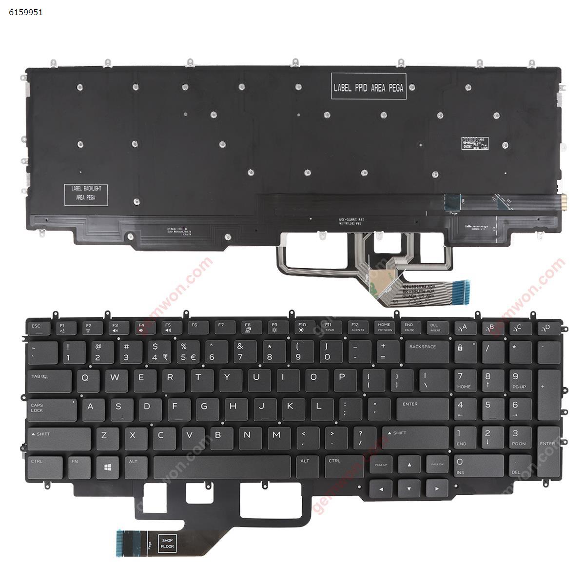 Picture of New Replacement Laptop Keyboard For DELL Alienware Area 51M R2 M17 R2 M17 R3 Per-Key BLACK （Full Colorful Backlit，WIN8） US Layout
