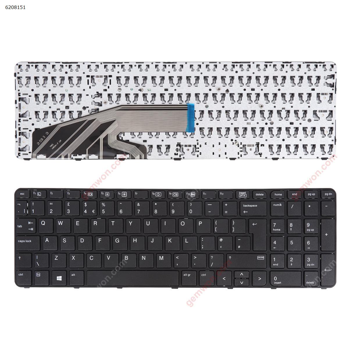 Picture of New Replacement Laptop Keyboard For HP ProBook 450 G3 455 G3 470 G3 BLACK FRAME BLACK Uk Layout