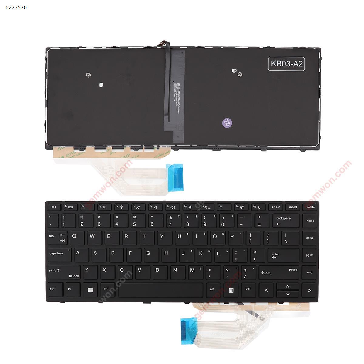 Picture of New Replacement Laptop Keyboard For HP Probook 430 G5 440 G5 445 G5 BLACK FRAME BLACK (Backlit, WIN8) US Layout