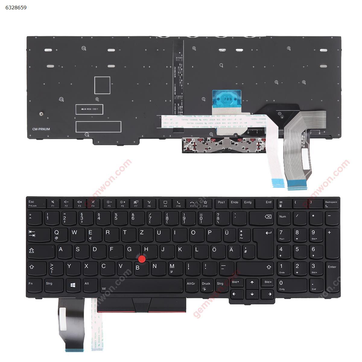 Picture of New Replacement Laptop Keyboard For Lenovo Thinkpad E580 E585 E590 E595 L580 L590 T590 BLACK FRAME BLACK(Backlit，with point，Win8)  Gr Layout