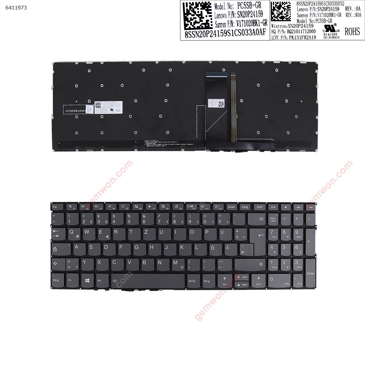 Picture of New Replacement Laptop Keyboard For Lenovo IdeaPad 720s-15isk 720s-15ikb v330-15ikb v330-15isk GRAY Backlit win8 GR Layout