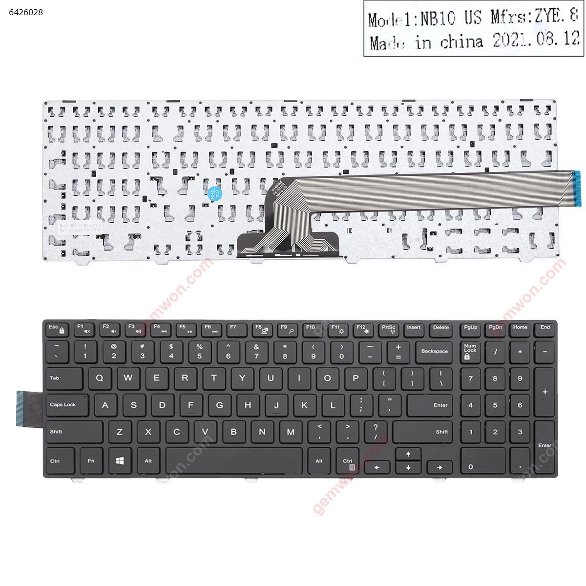 Picture of New Replacement Laptop Keyboard For DELL  15-3000 5542 3541 5547  BLACK FRAME BLACK  (OEM ) US Layout
