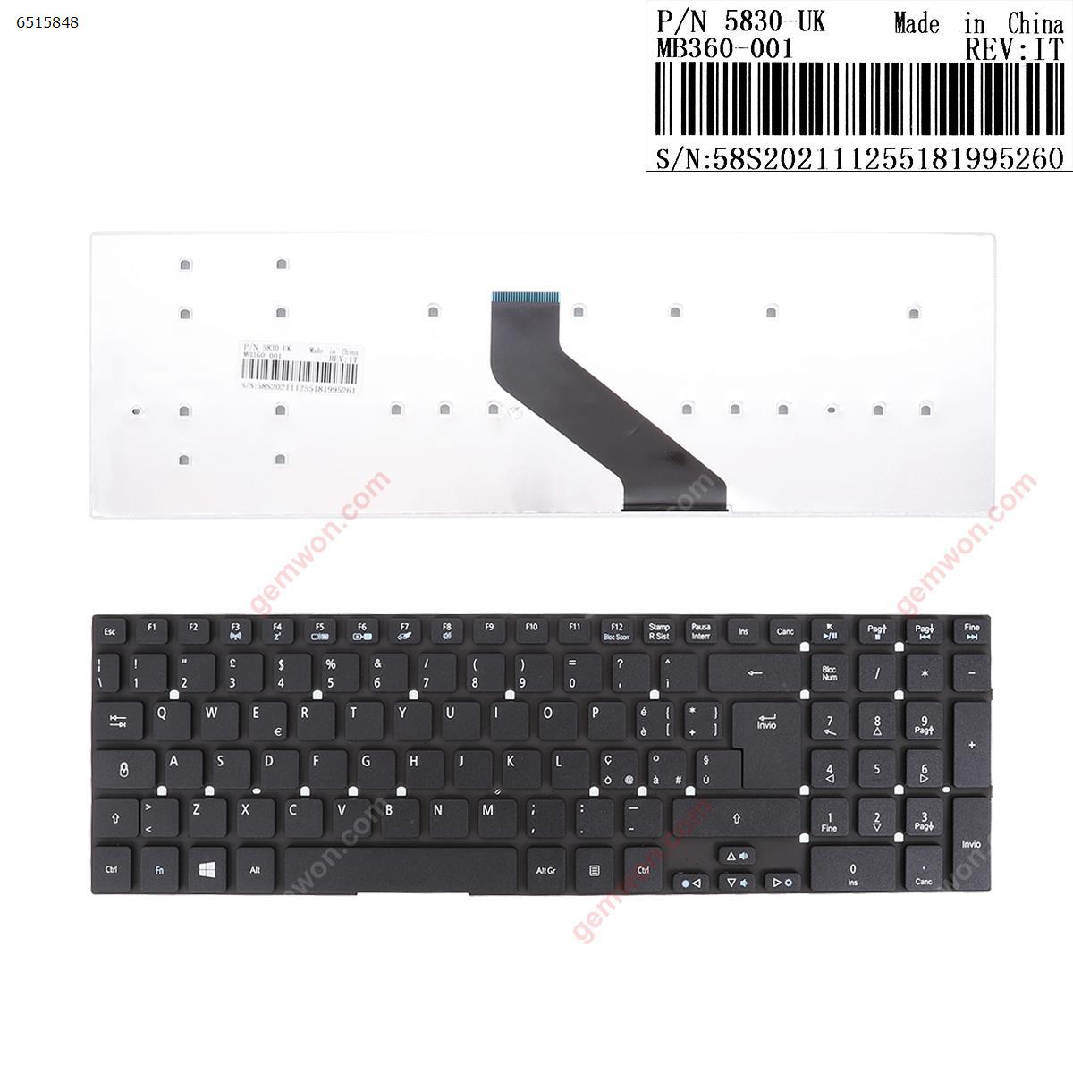 Picture of New Replacement Laptop Keyboard For ACER Aspire 5755G 5830T BLACK IT Layout