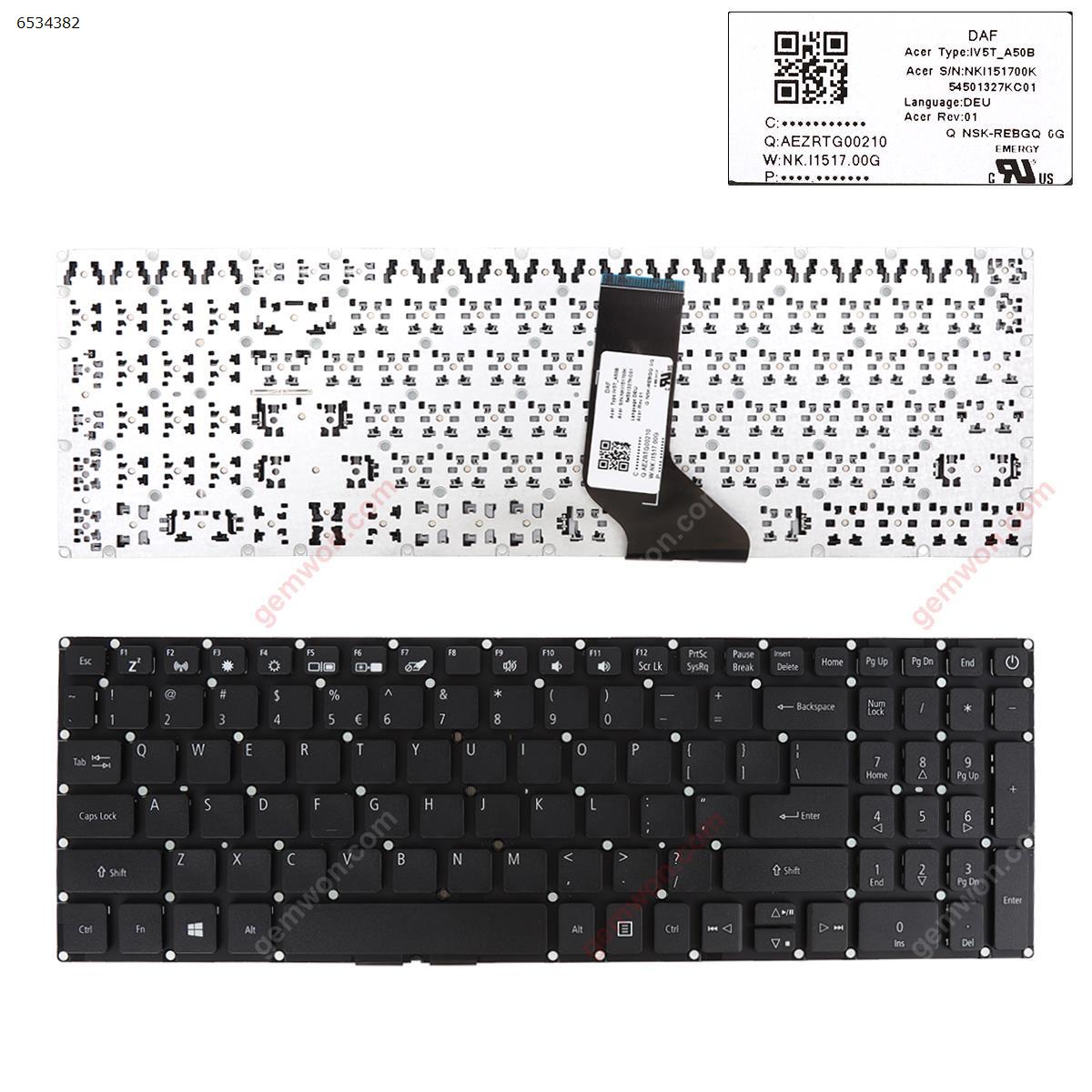 Picture of New Replacement Laptop Keyboard For ACER Aspire 3  A315-41 A315-41-R7V9 A315-41-R23T A315-41G-R9S0 A315-32 A315-33 A315-53G A715-72G A717-72G A315-51 A315-51G A515-51G A517-51G A315-21 A315-21G-99N8 BLACK（Without FRAME，WIN8） US Layout