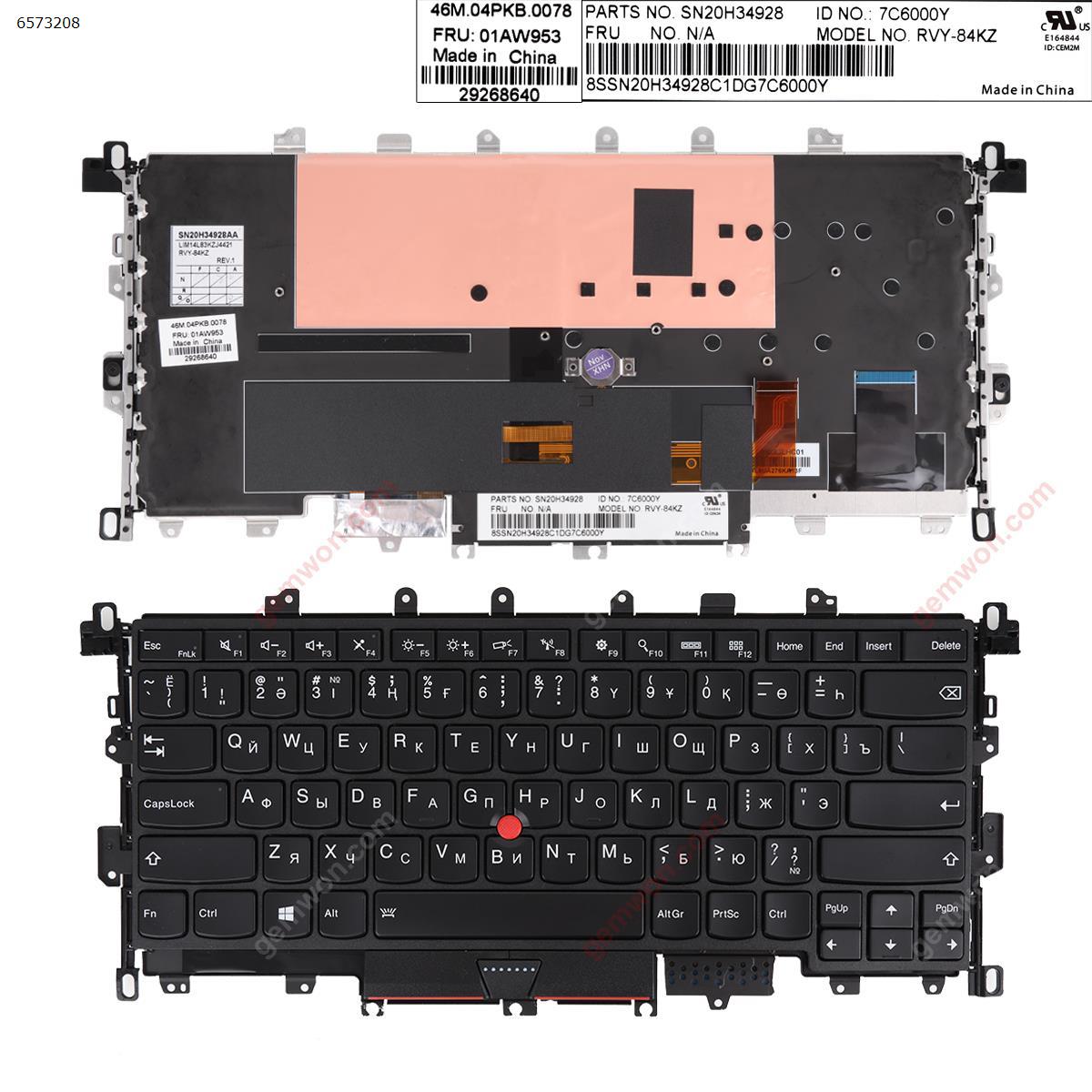 Picture of New Replacement Laptop Keyboard For LENOVO THINKPAD Yoga X1 1st Gen 2016 BLACK FRAME BLACK（with point ，backlit win8） RU Layout