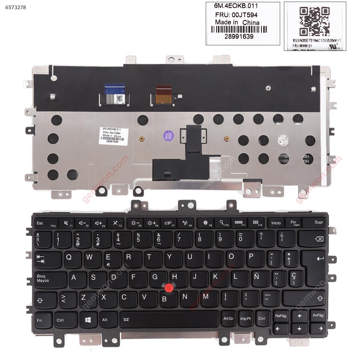 Picture of New Replacement Laptop Keyboard For lenovo ThinkPad X1 Helix2 BLACK FRAME BLACK(With Point,Backlit,For Win8) SP Layout