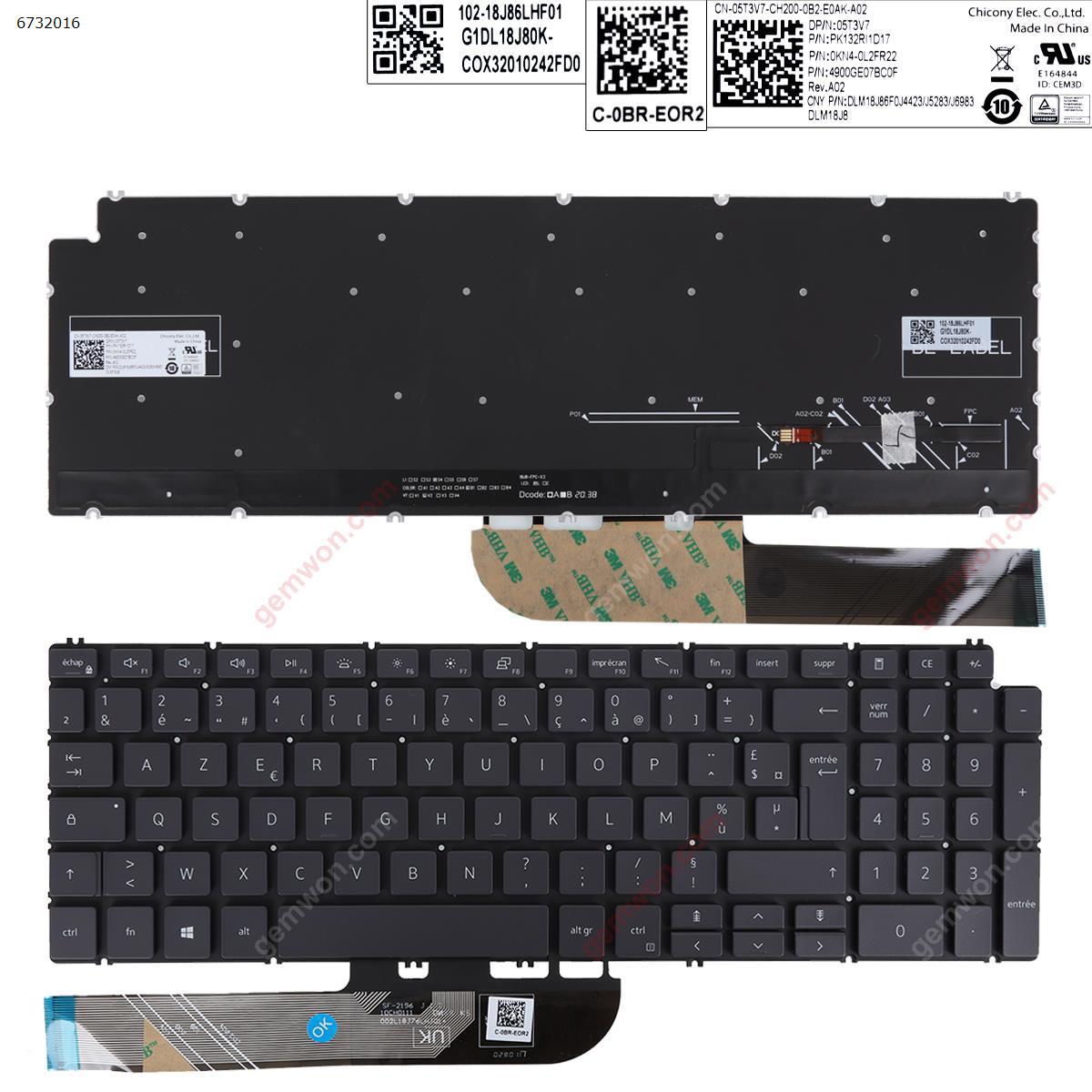Picture of New Replacement Laptop Keyboard For Dell Inspiron 15 7590 5584 5590 5593 5594 5598 GRAY ( without FRAME ， Backlit , win8 ) FR Layout