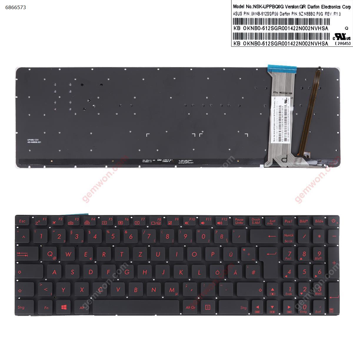 Picture of New Replacement Laptop Keyboard For ASUS G551J  GL551J  N551J  GL771J  BLACK  (Backlit , Red Printing WIN8 ) GR Layout