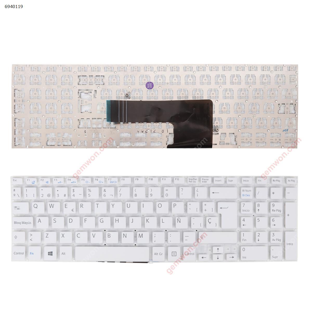 Picture of New Replacement Laptop Keyboard For SONY SVF 15 WHITE(  Without FRAME  ) SP Layout