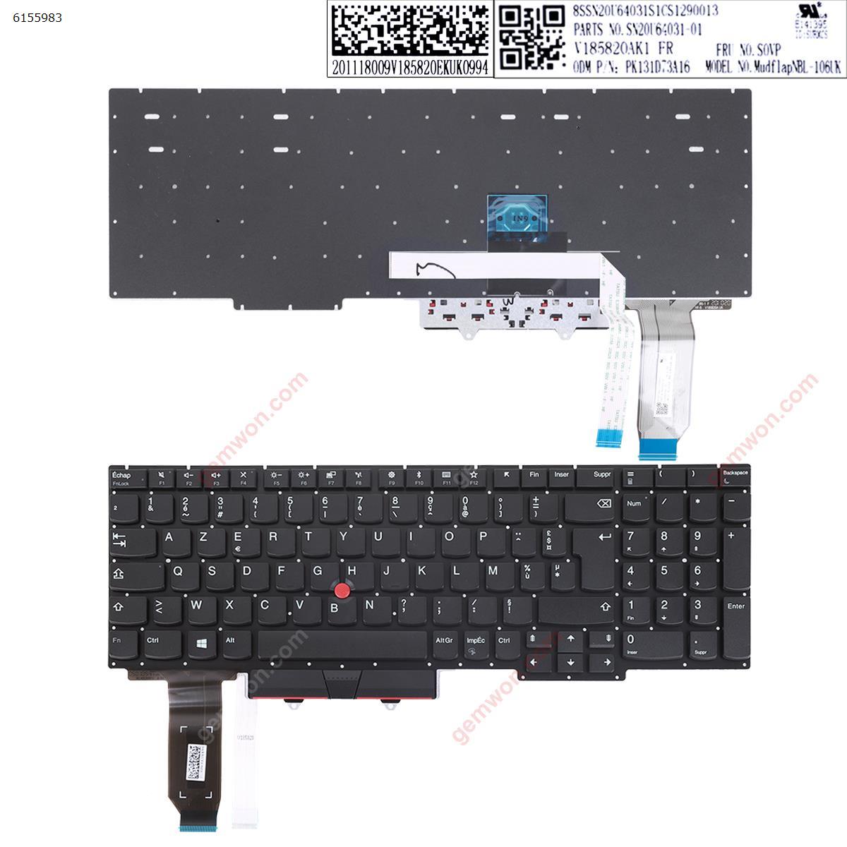 Picture of New Replacement Laptop Keyboard For Lenovo Thinkpad E15 (2020 year) (With Point Stick  For Win8)  FR Layout