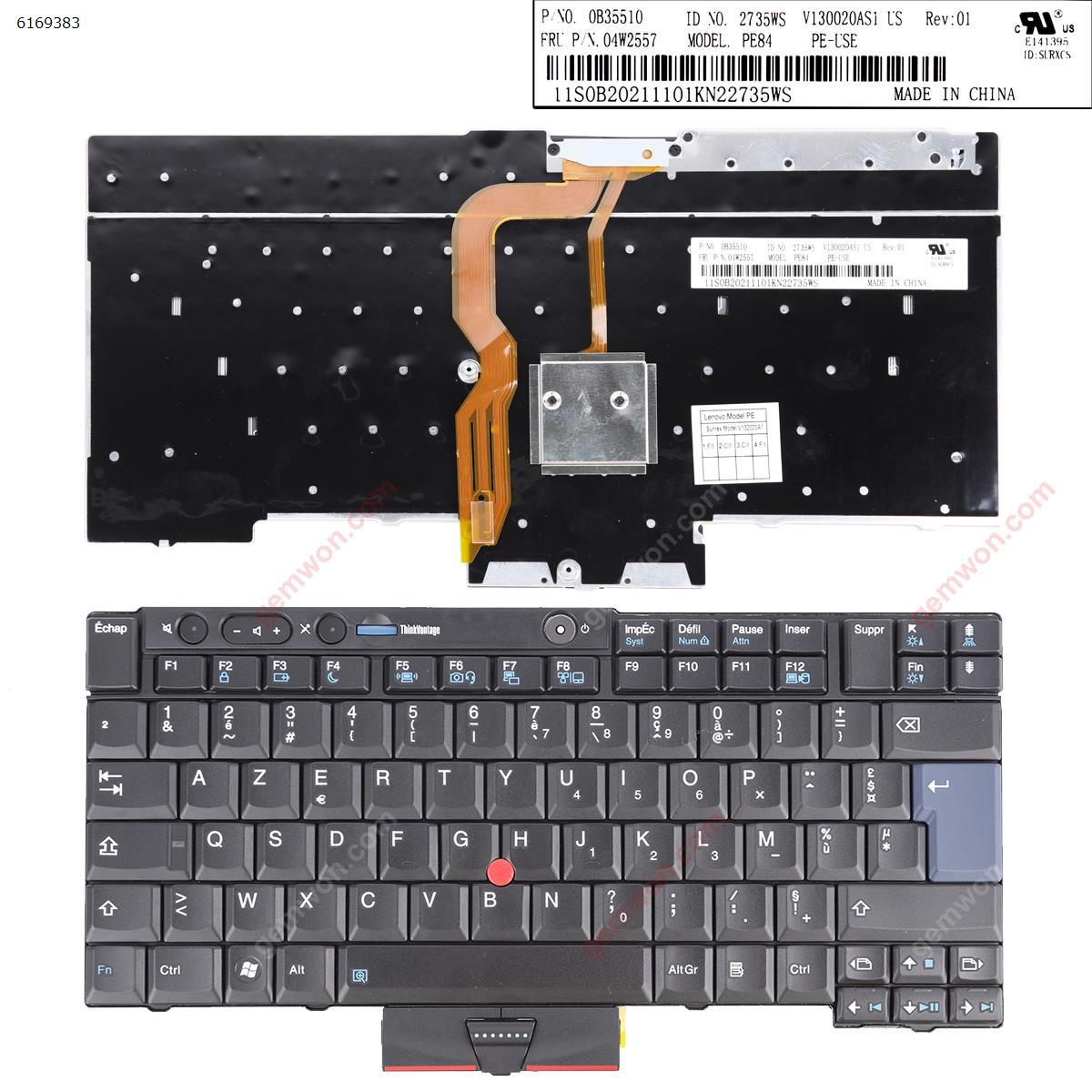Picture of New Replacement Laptop Keyboard For ThinkPad T400S T410 T410I T410S T420 X220 BLACK OEM FR Layout