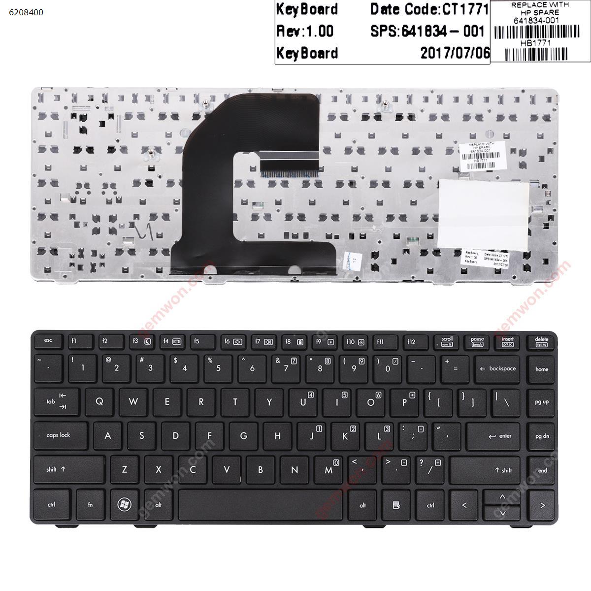 Picture of New Replacement Laptop Keyboard For ?HP EliteBook 8460P BLACK FRAME(Without Point stick) US Layout