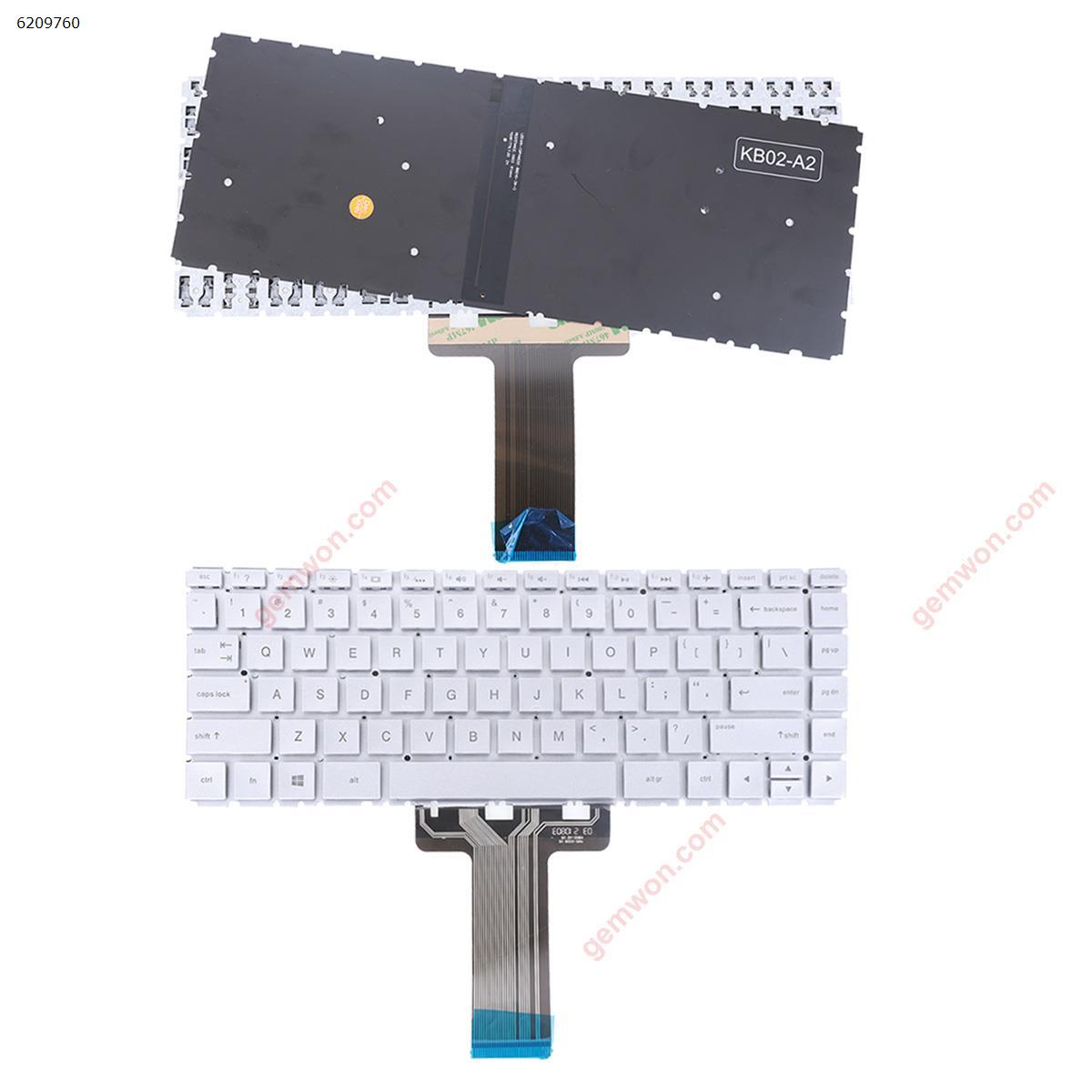 Picture of New Replacement Laptop Keyboard For HP Pavilion 14-BS 14-BS000 14-BS100 14-BS500 Silver (Backlit,Without FRAME,WIN8) US Layout