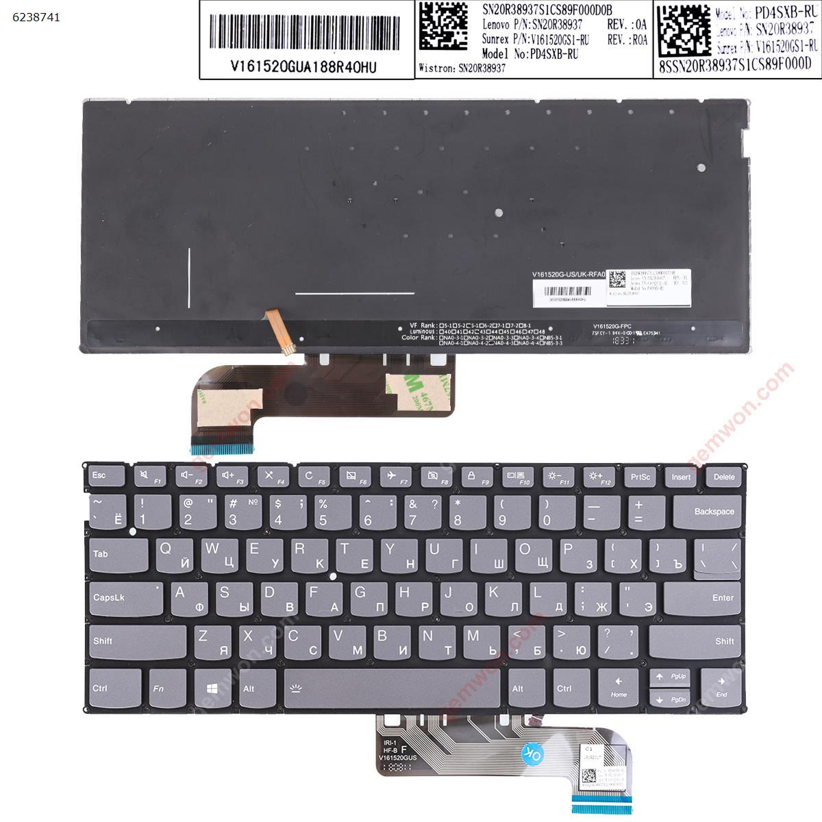 Picture of New Replacement Laptop Keyboard For Lenovo Yoga S730-13IWL S730-13IML  IdeaPad 730S  GRAY (Backlit Win8) RU Layout
