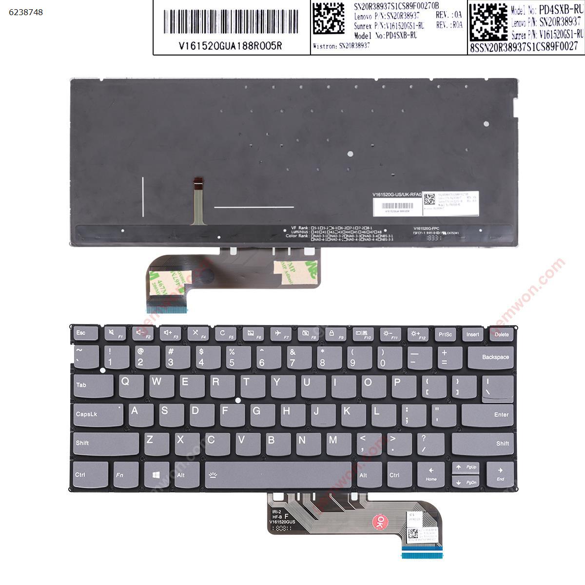 Picture of New Replacement Laptop Keyboard For Lenovo Yoga S730-13IWL S730-13IML  IdeaPad 730S  GRAY (Backlit Win8) US Layout