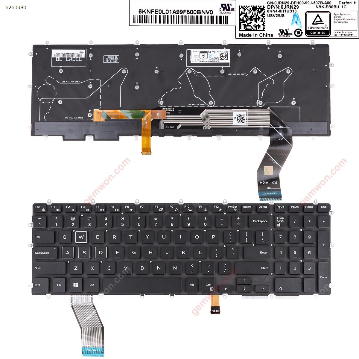 Picture of New Replacement Laptop Keyboard For Dell  Alienware m15 m17 R1  BLACK (Without FRAME, Full Colorful Backlit ,WIN8) US Layout