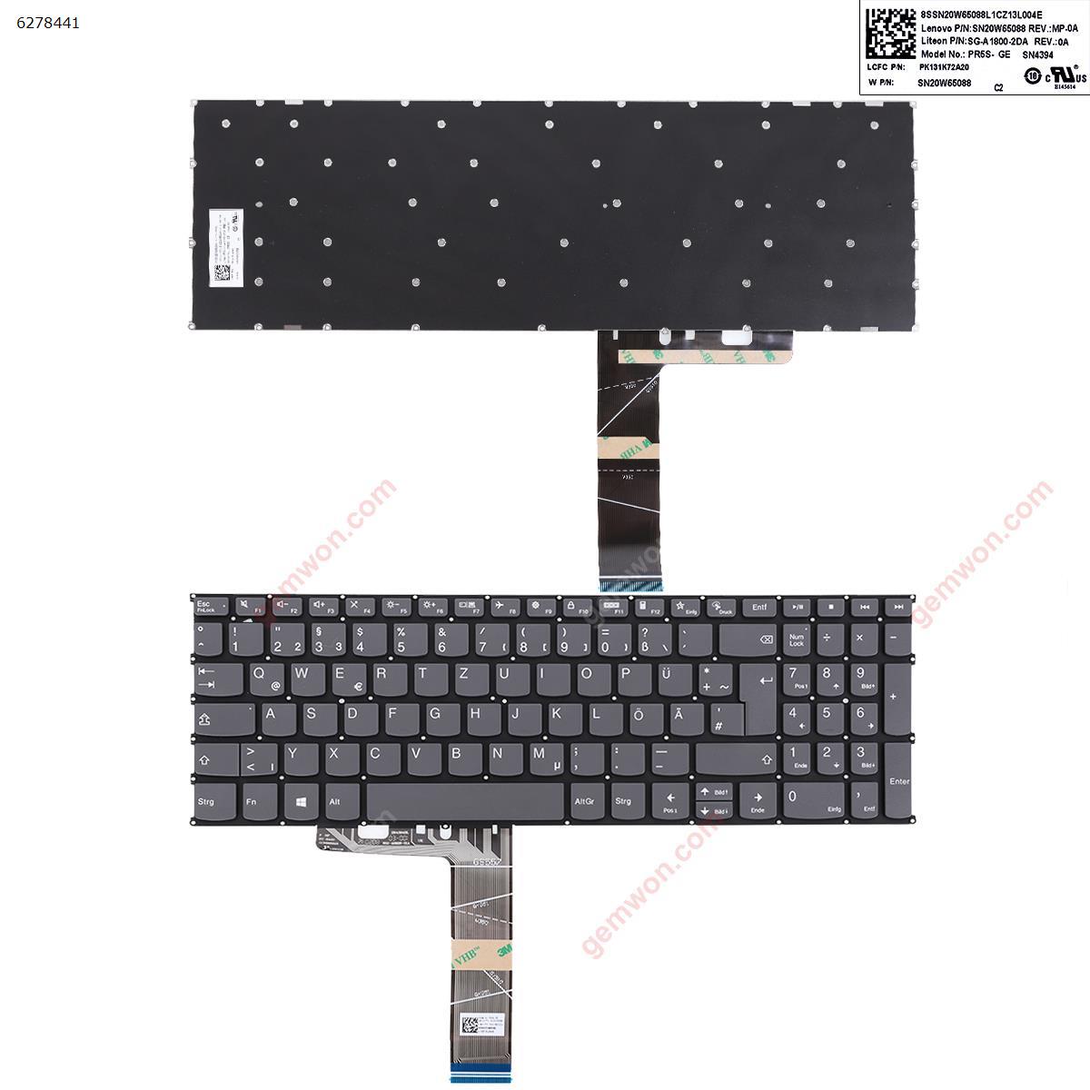 Picture of New Replacement Laptop Keyboard For Lenovo Ideapad 5-15IIL05 15ARE05 15ITL05 5-15ALC05 GRAY GR Layout