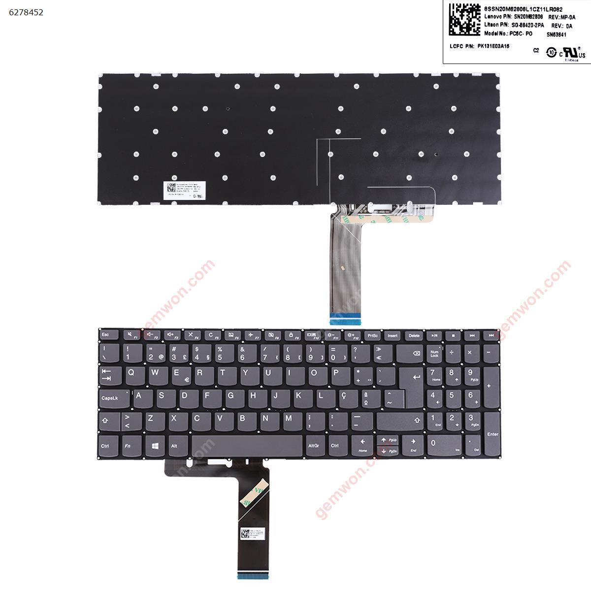 Picture of New Replacement Laptop Keyboard For Lenovo IdeaPad 720s-15isk 720s-15ikb v330-15ikb v330-15isk GRAY win8 PO Layout