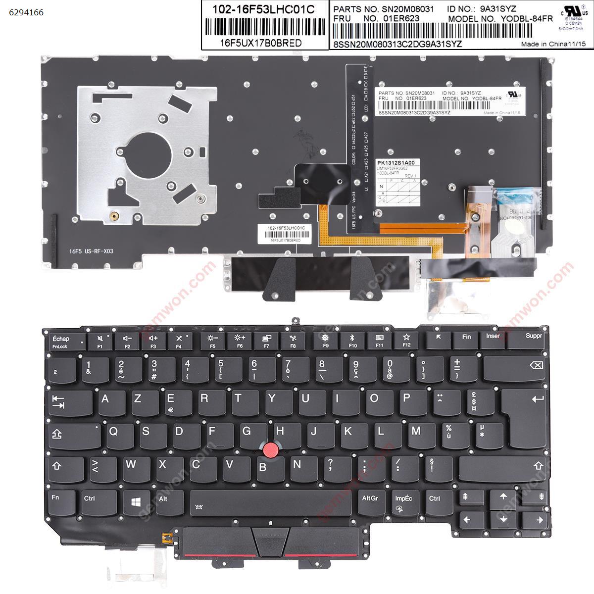 Picture of New Replacement Laptop Keyboard For  Thinkpad X1 Carbon 6th Gen 2018 Type 20KH 20KG (with point stick backlit For Win8) OEM  FR Layout