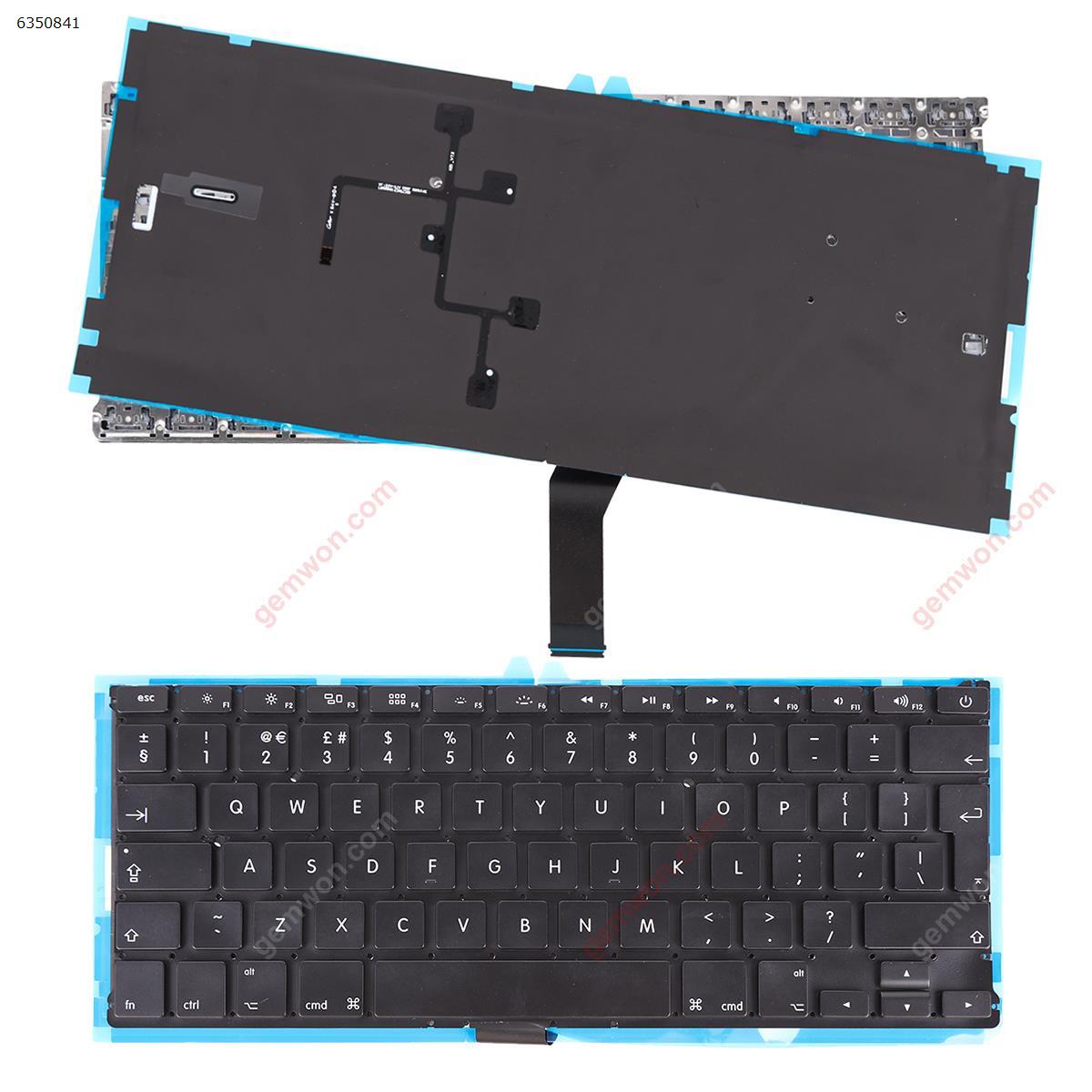 Picture of New Replacement Laptop Keyboard For APPLE Macbook Air A1369 A1466  MC965 MC966 MC503 MC504 13" BLACK(With Backlit Board) Uk Layout