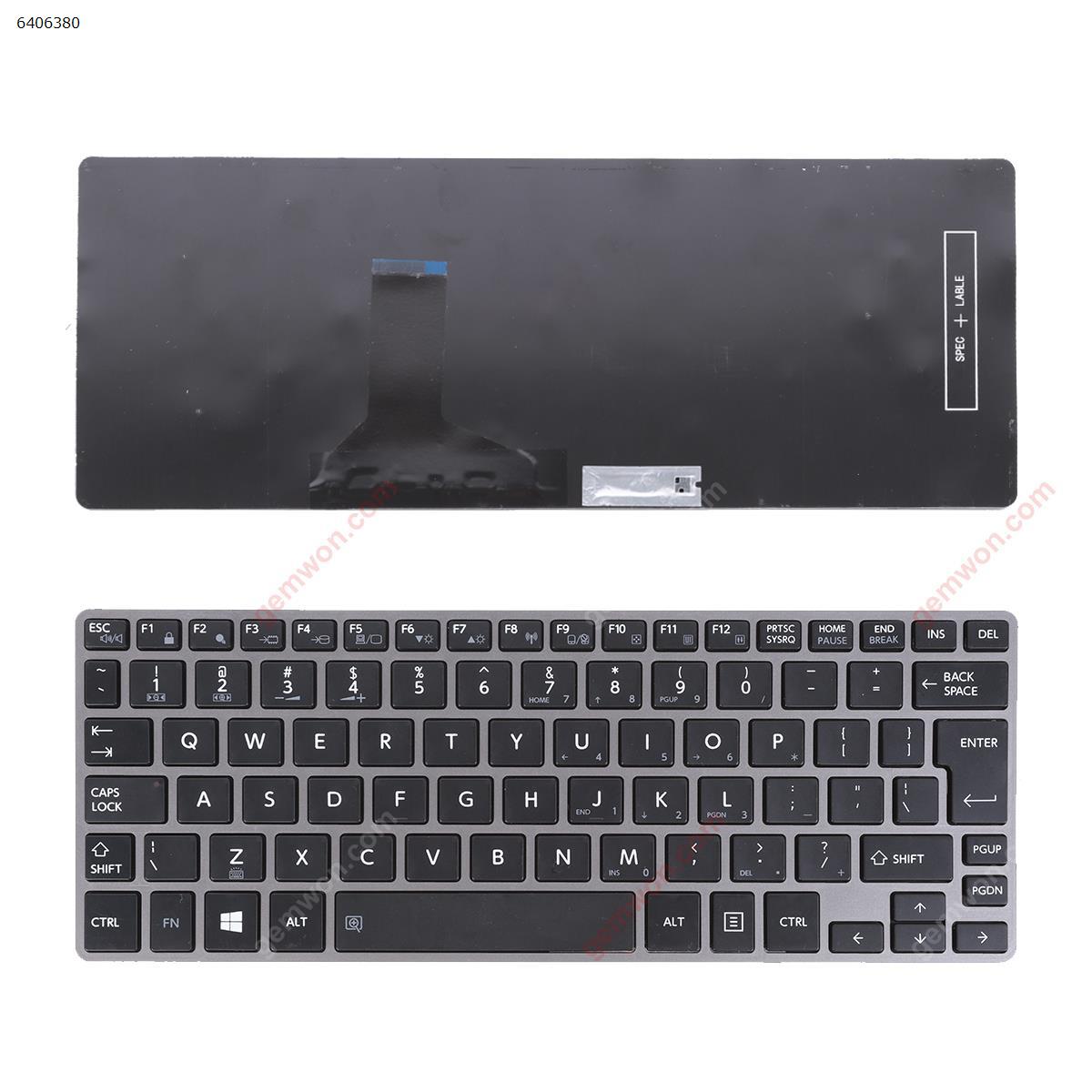 Picture of New Replacement Laptop Keyboard For TOSHIBA Z30-B GRAY FRAME BLACK(For Win8,Without Point stick) UI Layout