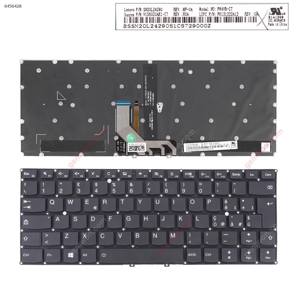 Picture of New Replacement Laptop Keyboard For Lenovo Yoga 910-13IKB YOGA 5 Pro BLACK(Backlit,Without FRAME,For Win8) IT Layout