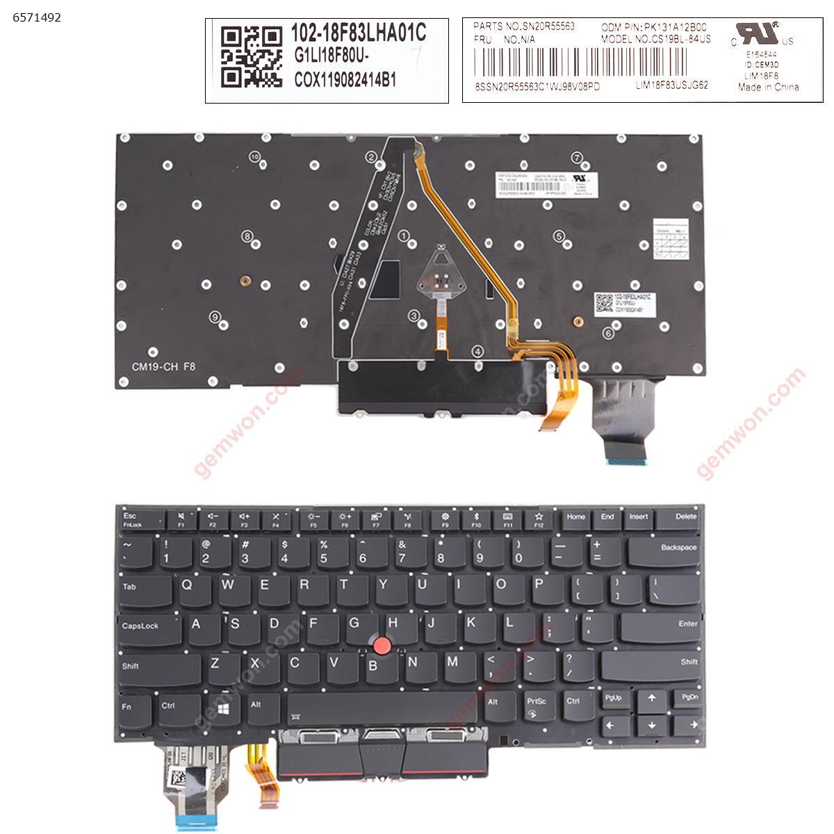 Picture of New Replacement Laptop Keyboard For Thinkpad  x1 carbon 7th Gen 2019  (Backlit with point stick ,For Win8) US Layout