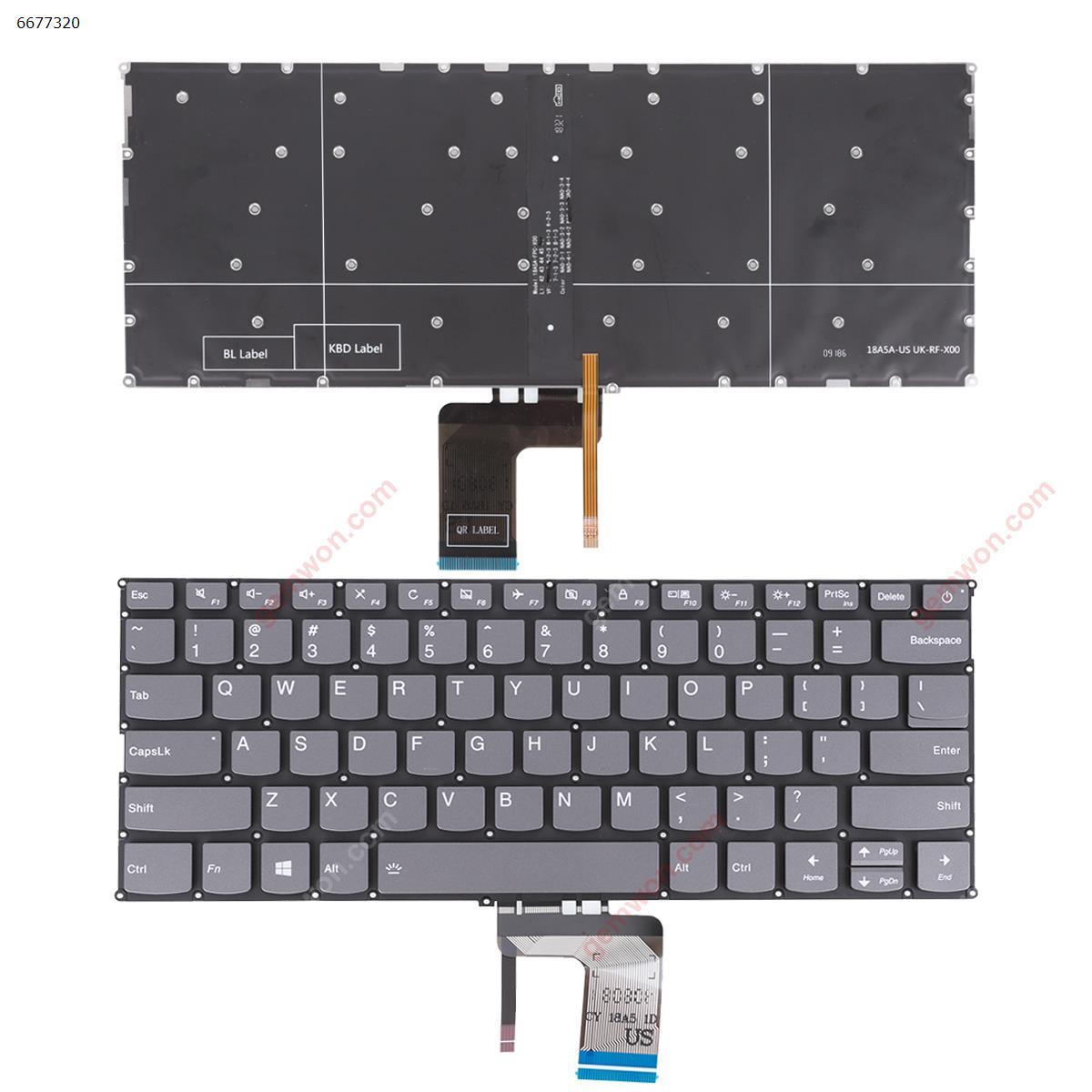Picture of New Replacement Laptop Keyboard For Lenovo IdeaPad 320-13 320S-13IKB GRAY (Backlit,Without FRAME,WIN8) US Layout