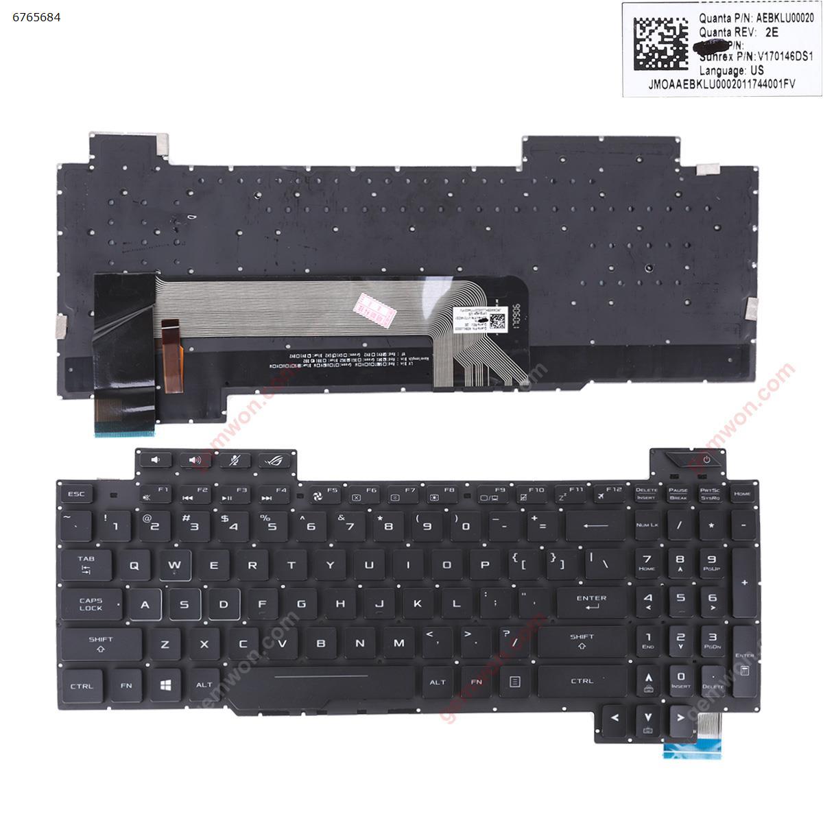 Picture of New Replacement Laptop Keyboard For Asus GL503GE BLACK (Without FRAME, Full Colorful Backlit ,WIN8 Pulled) US Layout