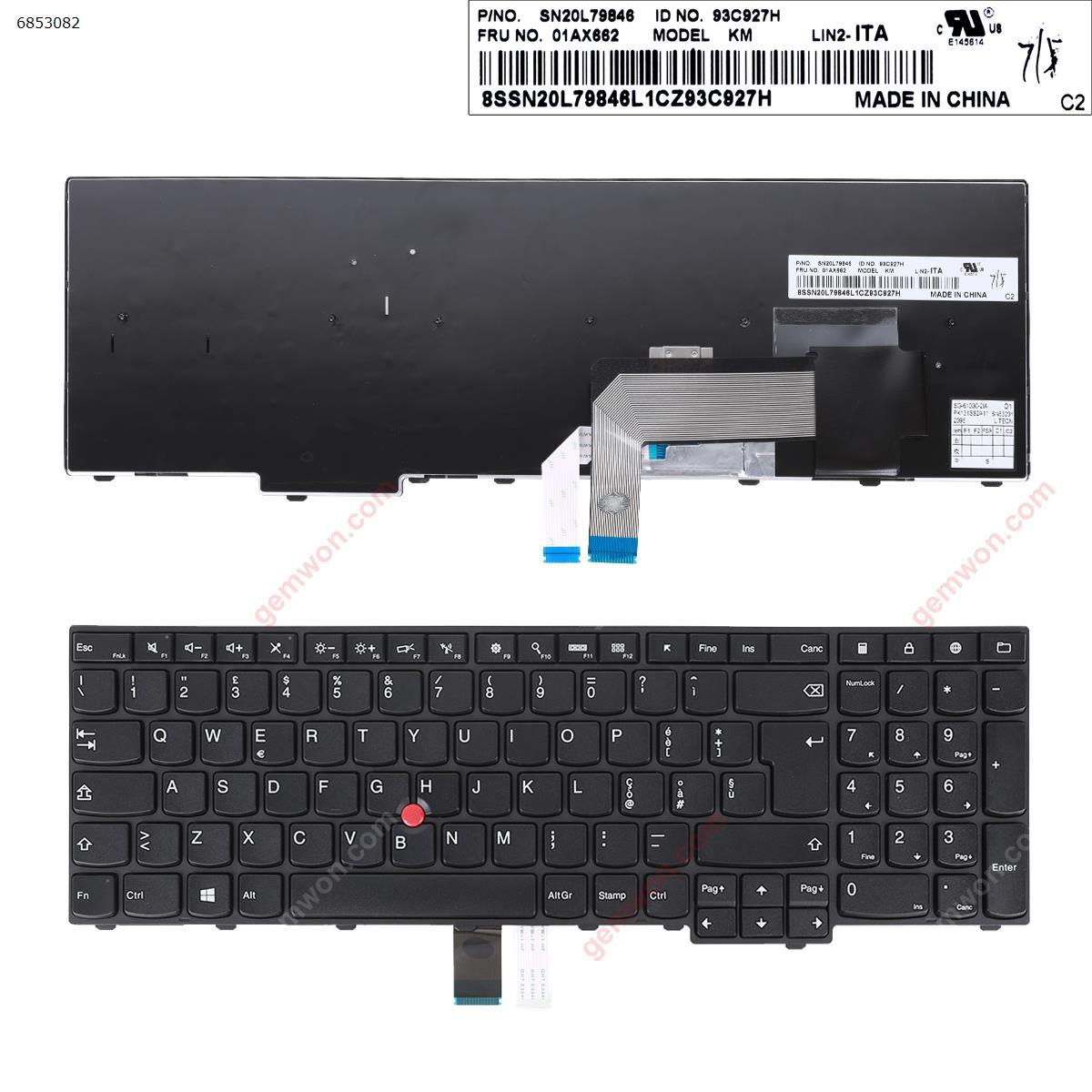 Picture of New Replacement Laptop Keyboard For ThinkPad E531 T540 BLACK( with point stick For Win8)OEM IT Layout