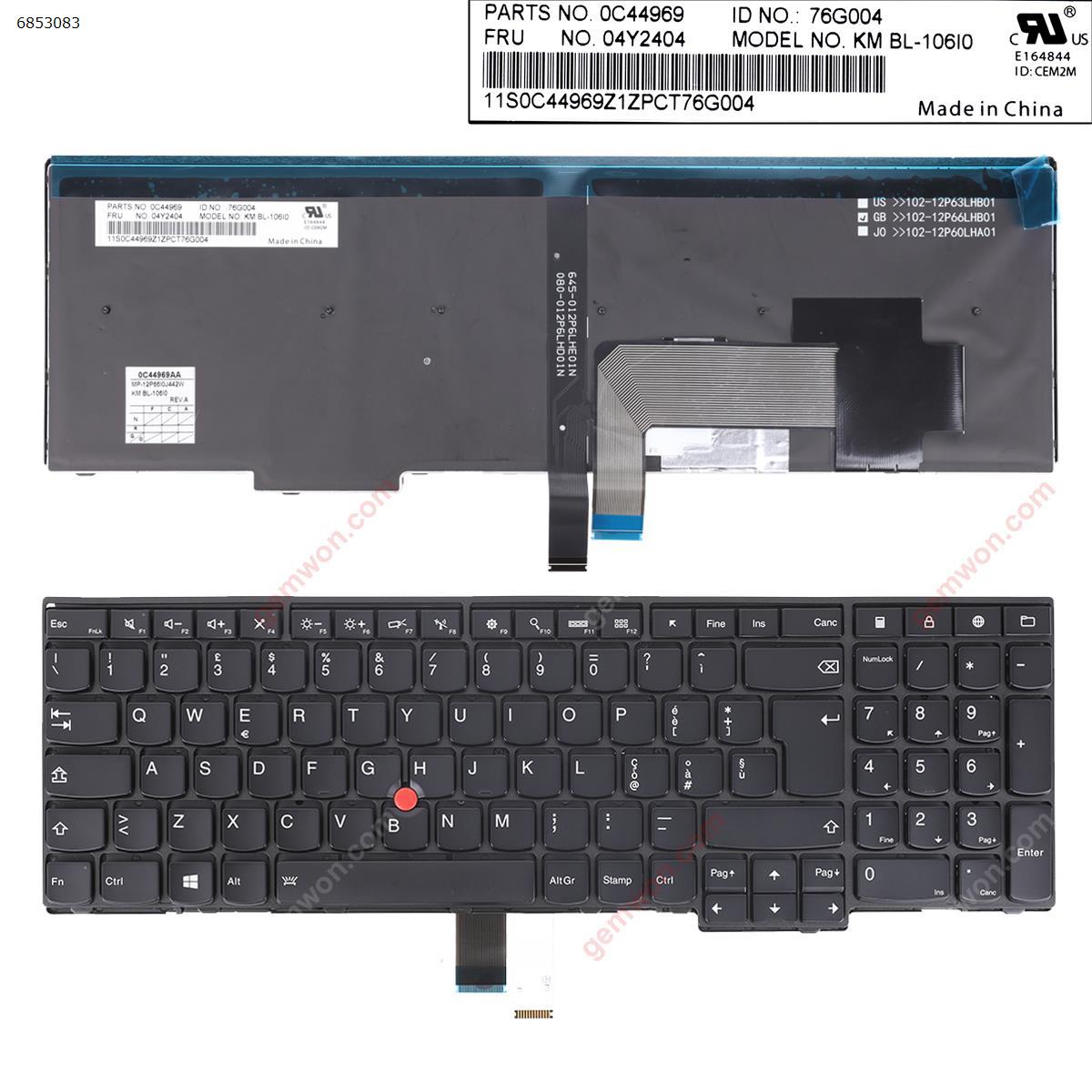 Picture of New Replacement Laptop Keyboard For ThinkPad E531 T540 BLACK( Backlit with point stick For Win8)OEM IT Layout