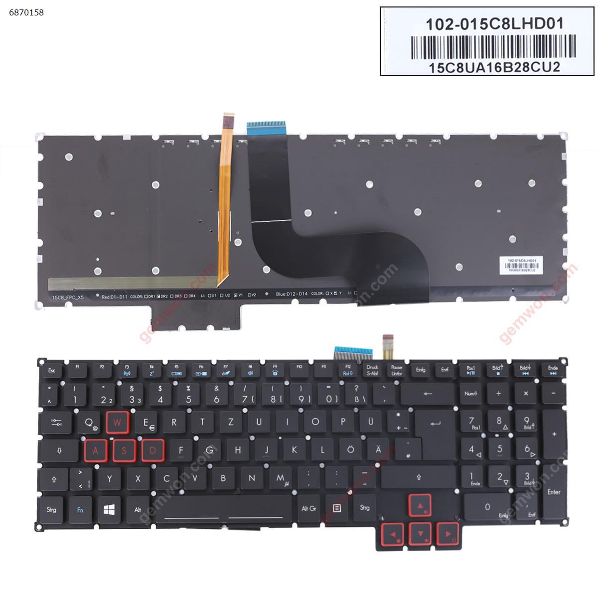 Picture of New Replacement Laptop Keyboard For ACER Predator 15 G9-591 G9-591G G9-592 G9-593 BLACK (Backlit) GR Layout