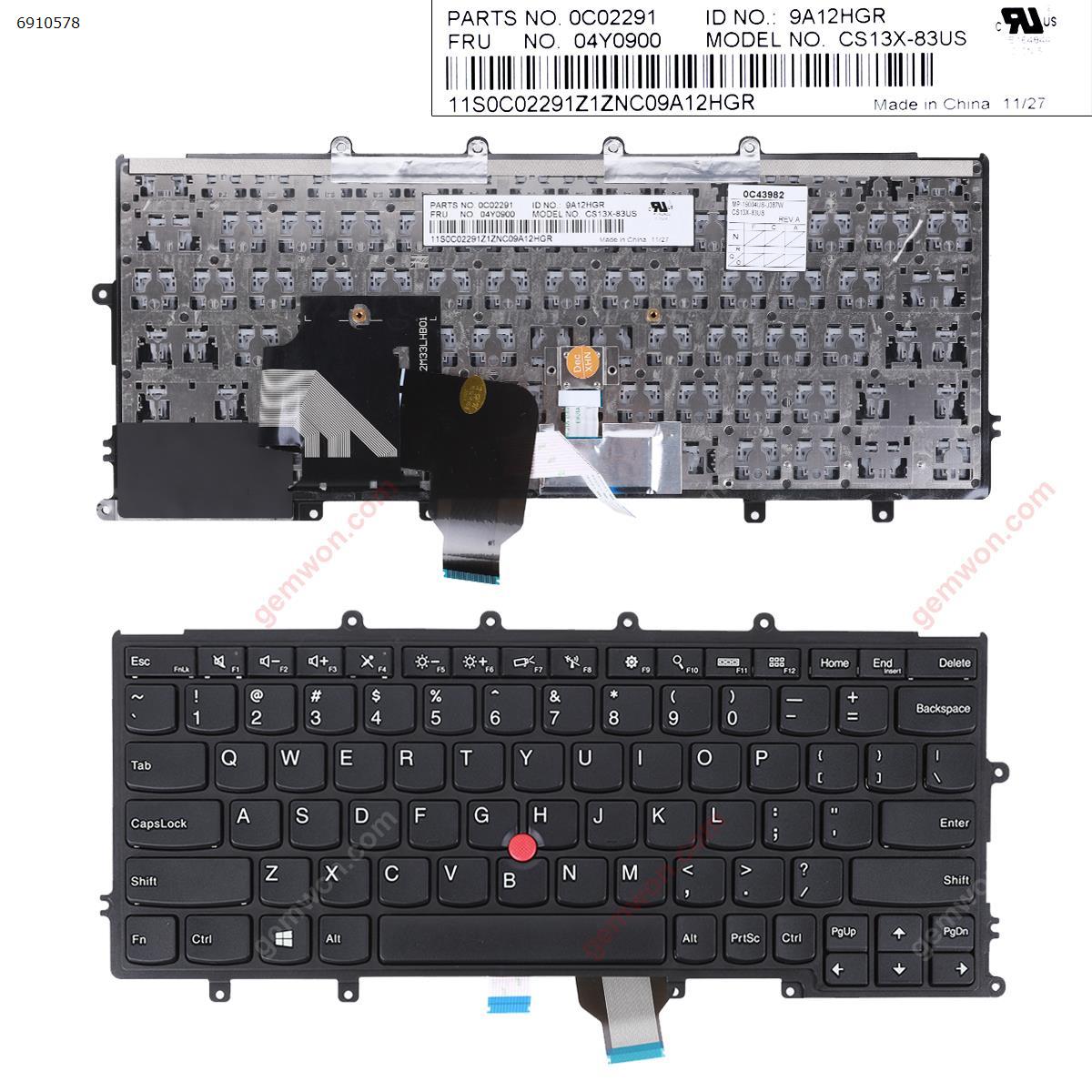 Picture of New Replacement Laptop Keyboard For IBM Thinkpad X240 X240S X250 X260 BLACK FRAME BLACK(For Win8,With Point Compatible with X270 )OEM US Layout