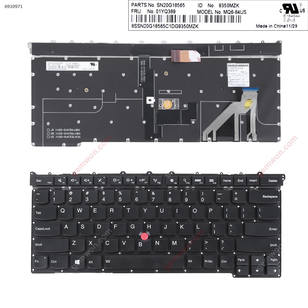 Picture of New Replacement Laptop Keyboard For Lenovo ThinkPad X1 Carbon 3rd Gen Backlit 2015 20BS 20BT (Backlit with point stick ,For Win8) OEM US Layout