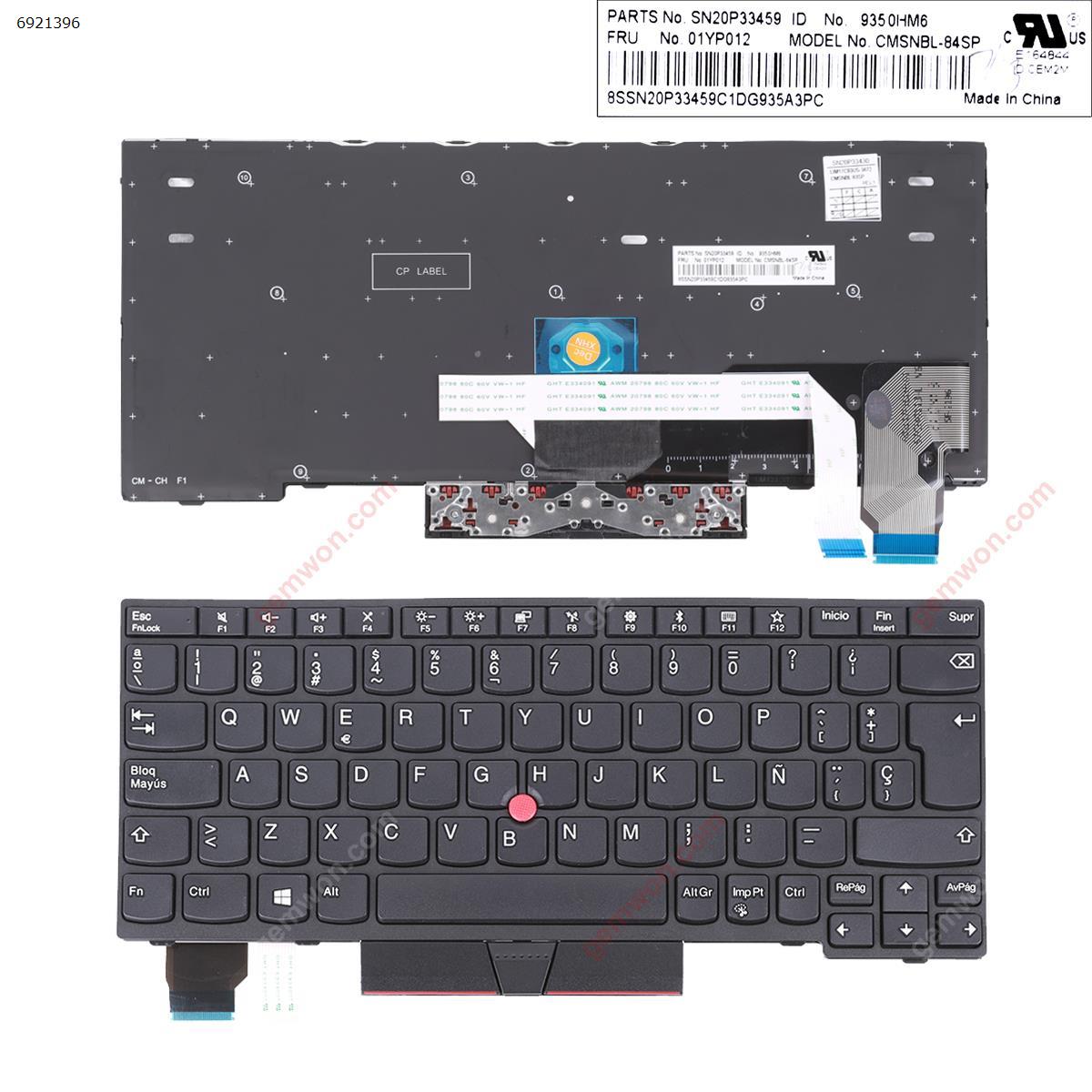 Picture of New Replacement Laptop Keyboard For IBM Thinkpad x280 a285 x395 x390 BLACK FRAME BLACK( With Point，For Win8) OEM SP Layout