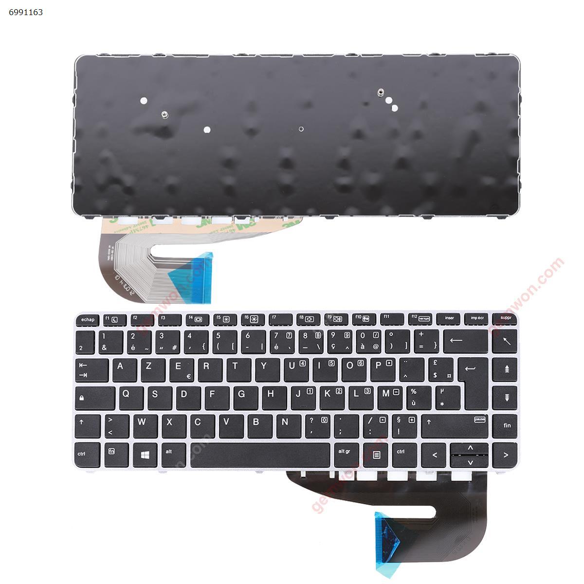 New Replacement Laptop Keyboard For HP EliteBook 840 G3 SILVER FRAME BLACK  (OEM) FR Layout的图片