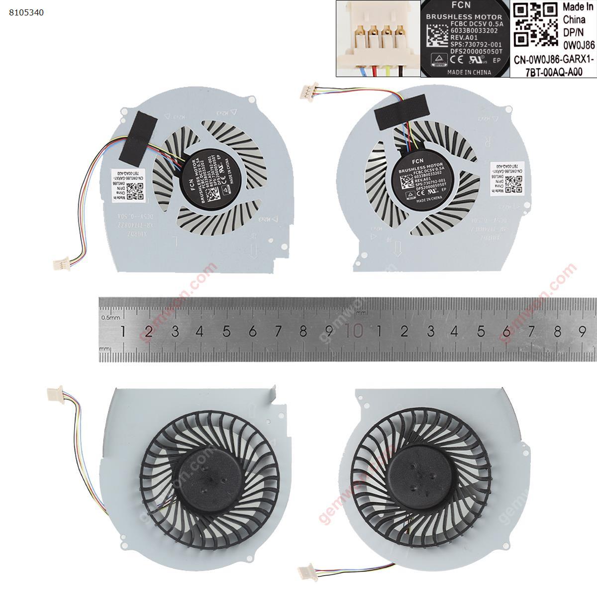 Picture of New Replacement CPU Cooling Fan For DELL Inspiron 15R 7566 7567 7000(CPU + GPU Fan,OEM) N/A Layout