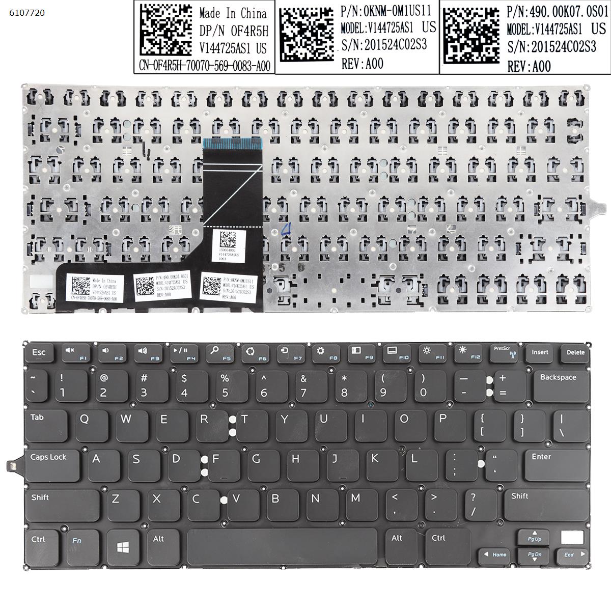Picture of New Replacement Laptop Keyboard For Dell Inspiron 11 3000 3147 11 3148 BLACK (Without FRAME,Win8)OEM US Layout