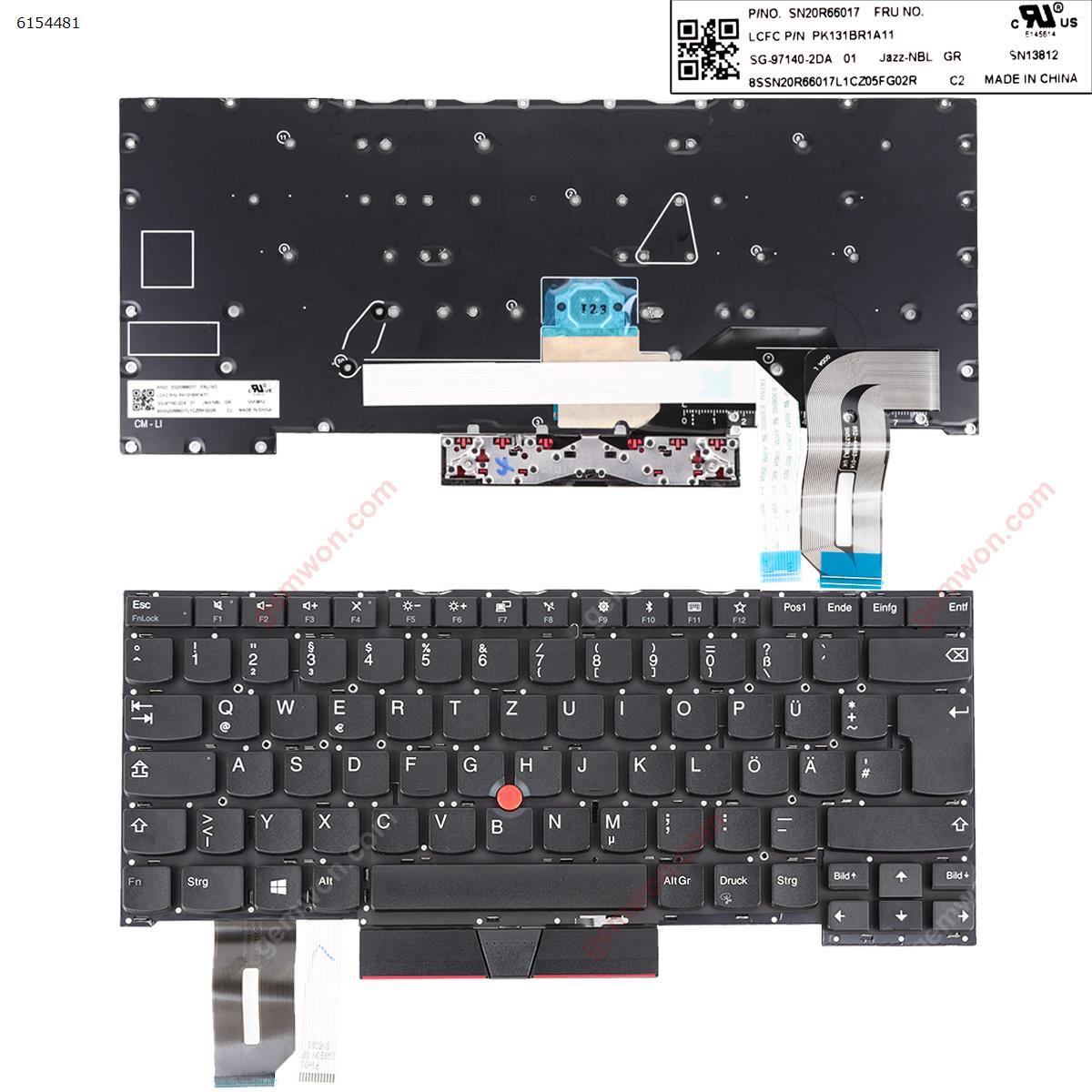 Picture of New Replacement Laptop Keyboard For  Lenovo ThinkPad T490s T495s  Black ( with point stick win8 )OEM GR Layout