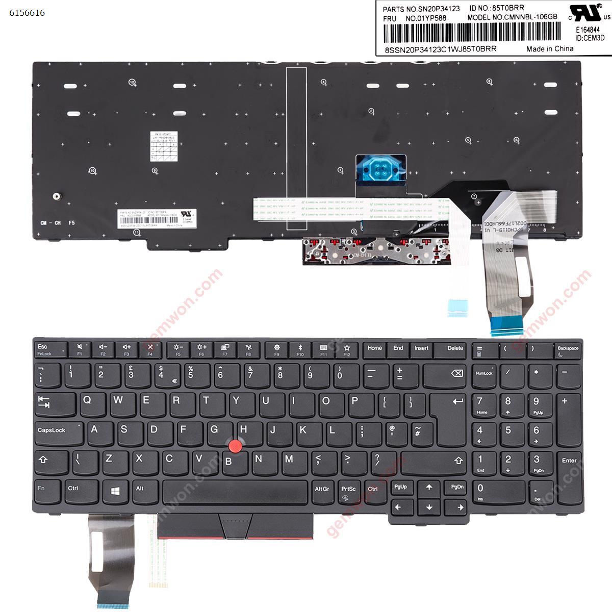 Picture of New Replacement Laptop Keyboard For IBM E580 BLACK FRAME BLACK (with point stick,WIN8）OEM Uk Layout