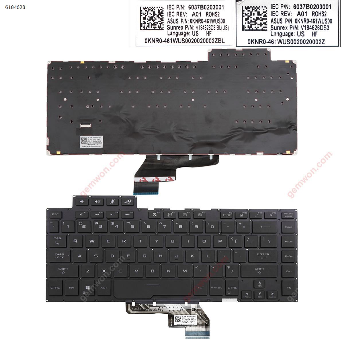 Picture of New Replacement Laptop Keyboard For ASUS ROG ZEPHYRUS  GU502 GU502G GU502GU GU502GV BLACK (With Backlit Board win8) US Layout