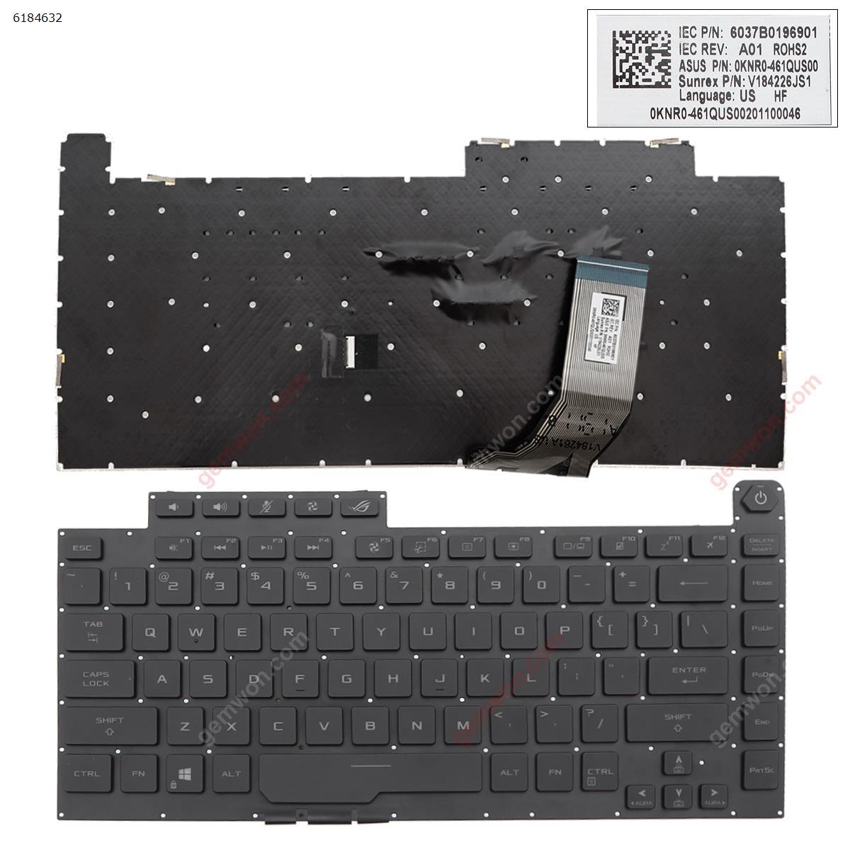 Picture of New Replacement Laptop Keyboard For ASUS ROG Strix Scar III G512 L 3 PLUS G531 S5D G531GT G531G g531gu g531gd BLACK (With Backlit Board ,WIN8) US Layout