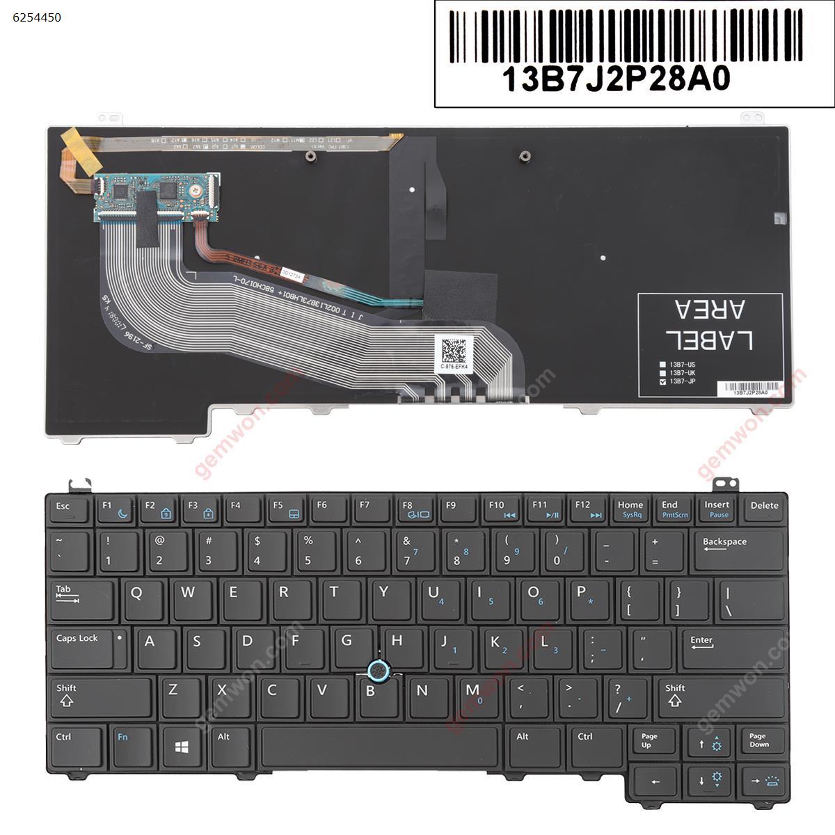 Picture of New Replacement Laptop Keyboard For DELL Latitude E5440 BLACK (With point,Backlit,With Win8) US Layout