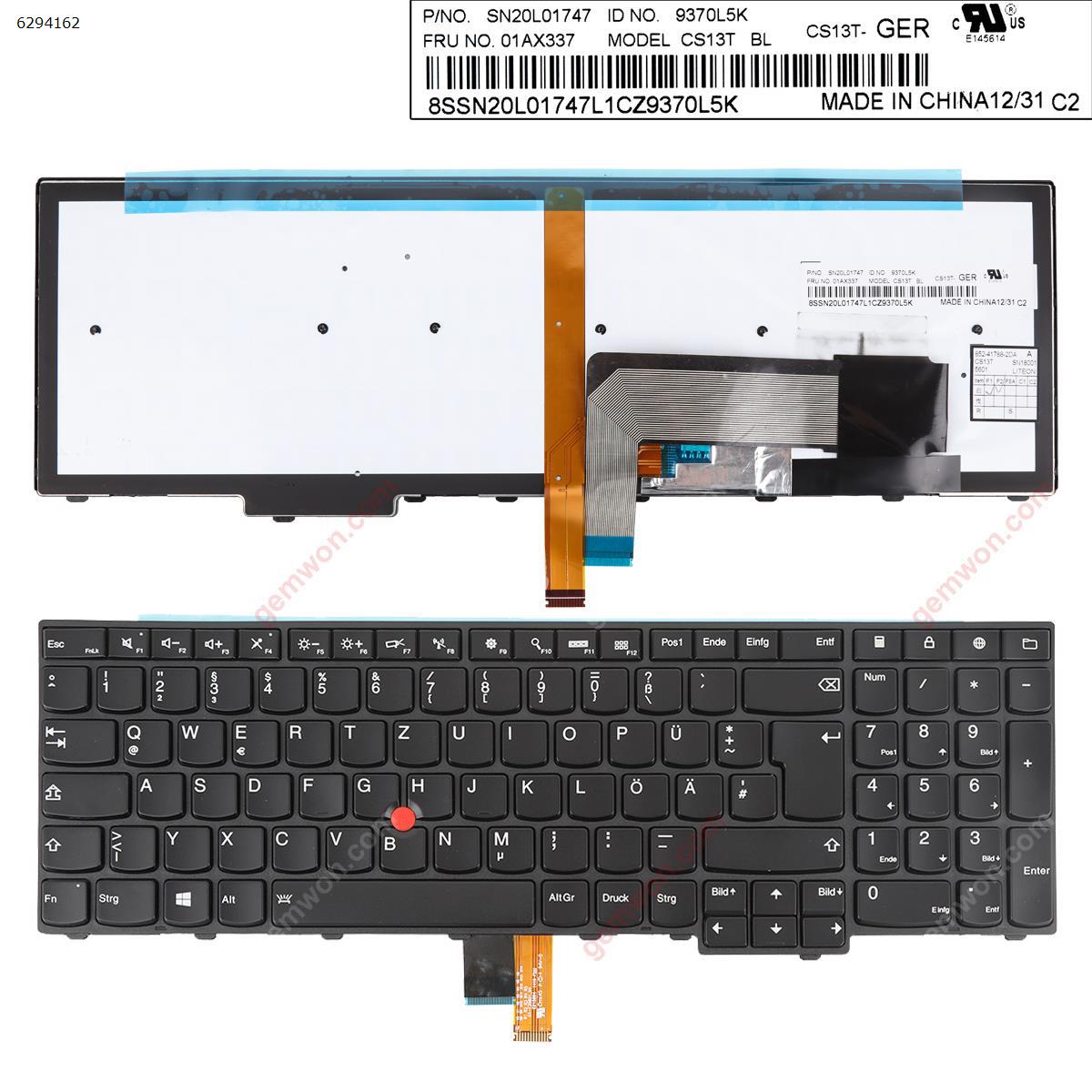 Picture of New Replacement Laptop Keyboard For ThinkPad E531 T540 BLACK ( Backlit , with point stick ,For Win8)  OEM GR Layout